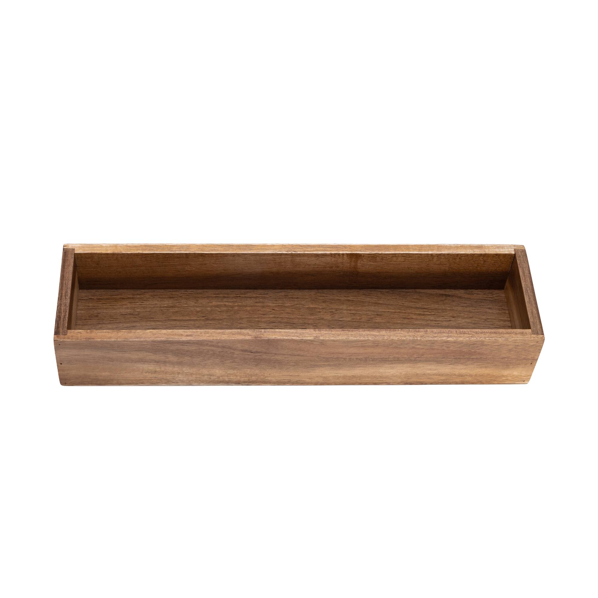 Seville Classics 12" x 3" x 2" Acacia Wood Drawer Organizer